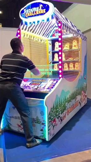 Coin Operated Arcade Game Snowman Challenge Throw Ball Amusement Machine for FEC Kids and Adults