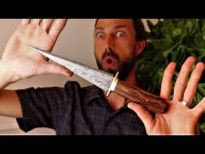 Knife Making - Arkansas Toothpick with feather pattern damascus