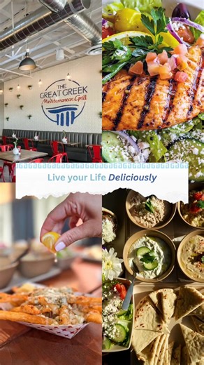 Live Great. Eat Greek. 🇬🇷 From quick bites to shared feasts, our Mediterranean flavors fit every lifestyle. Fresh ingredients, bold taste, and food that makes you feel good — wherever life takes you. 🥙✨ | The Great Greek Mediterranean Grill