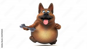 Fun german shepher dog - 3D Animation