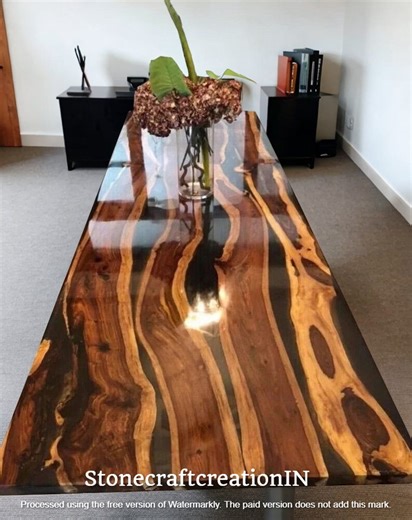 Handmade Black Epoxy Resin River Table: Live Edge Wood Dining Table - Etsy