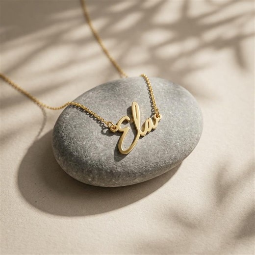 Custom Name Necklace, Dainty Script Name Necklace Gold Personalized Jewelry Gift - Etsy