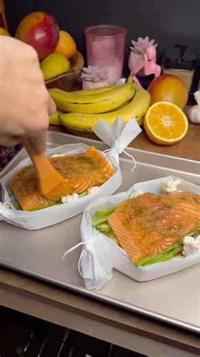 Parchment Salmon & Veggie Boats