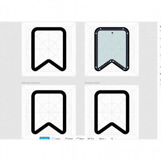 Designing a Bookmark icon in 4 different styles