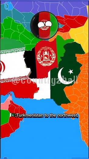 Afghanistan location and boundries #countryball #map #geography #kabul #afghanistan #asiamap