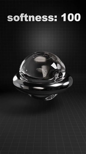 Soft Body Sphere vs Metal Ring - Softness 0 to 1000