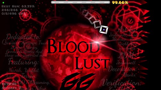 Bloodlust 100% Geometry Dash Extreme Level List