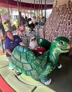 260K views · 10K reactions | Love a good carousel ride  Hope this makes you smile! #smilesfurmiles #therapydog . . I have so many wonderful adventures every time I visit Give Kids the World Village ❤️ All these rides and magical places at the village help the children visiting forget their illnesses! Can't wait to give you all a video tour soon... | Koda the Fluff | Facebook