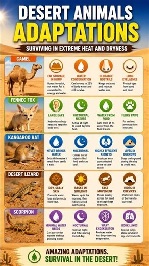 Desert animals adaptations #biology #science