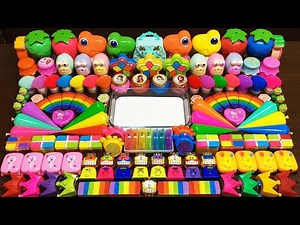 INTERESTING WITH CLAY PIPING BAG & GLITTER !Mixing Random into GLOSSY Slime #872