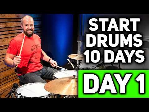 [DAY 1] Absolute Beginner Drummer? Learn 10 Songs In 10 Days