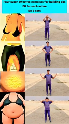 🔥 4 Standing Exercises to Strengthen Your Abs | 20 Reps × 5 Sets #Shorts