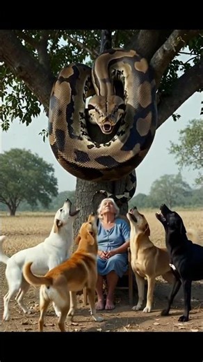 Giant Snake Attacks Old Woman | Dogs Save Her Life 😱🐍 | Real or AI?
