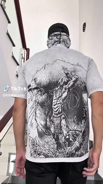 Predatorr Prey vintage washed tee oversized with iconic predator vs bear graphic built for horror sci fi fans who love retro streetwear #Predator #SciFiStreetwear #VintageGraphicTee #MovieMerch #viral