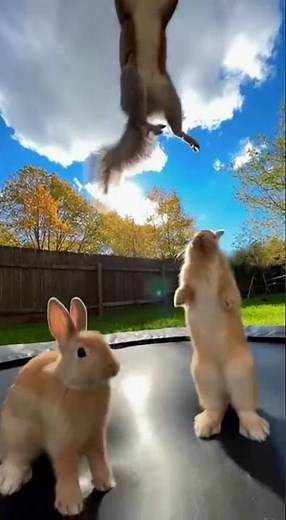 Backyard Bounce Party Gone WILD! 😂🌳 #animallovers #funny #bunny