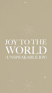 “Joy, unspeakable joy An overflowing well No tongue can tell Joy, unspeakable joy Rises in my soul, never let's me go” #12DaysOfTomlinChristmas | Chris Tomlin