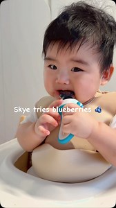 24K views · 3.2K reactions | Skye first try on blueberries 𢡄 #babyweaning #babySkye | Sora Ma 马艺瑄 | Facebook