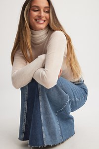 Sheer Knitted Turtle Neck White