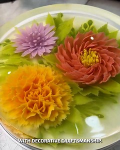 16K views · 41 reactions | Creating Lifelike Flowers in Gelatin #GelatinArt #3DFlowers #CulinaryCreativity | Fatafatnews | Facebook