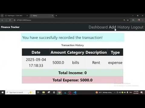 CS50 Final Project: Finance Tracker