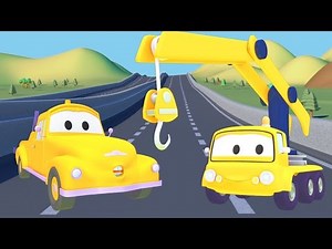 クレーン車そして、レ​​ッカー車のトム|車＆トラックの建設アニメ