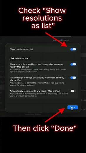 How to show macOS display resolutions #apple #macos #tips