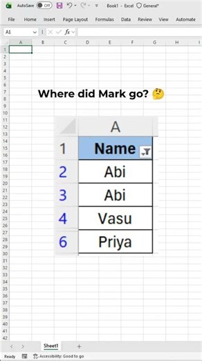 Data Missing After Filtering? 😭 Learn This Excel Fix 🚀