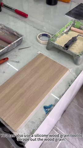 GLAINTE Wood Look Paint for Furniture, Cabinets, Countertop Interior Doors Wood Grain Paint, (Oak) Wood Like Paint Cover 50-60 sq.ft