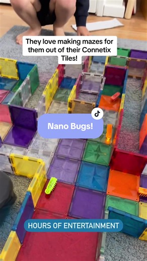 Nano Bug fun! #hexbug #nanobugs #connetixtiles #magnetictiles #kidsfun #activitiesforkids #kidsactivities #toddlermum #6yearoldkids