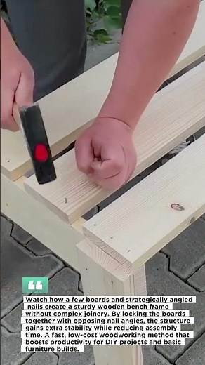 Simple Nail Trick Builds a Strong Wooden Bench in Minutes