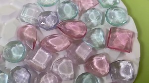 2Pcs Faceted Gemstone Silicone Mold for Resin, Collage Crystal Stones 3D Diamond Gem Epoxy Resin Casting Mold Ice Cube DIY Jewelry Making Decor