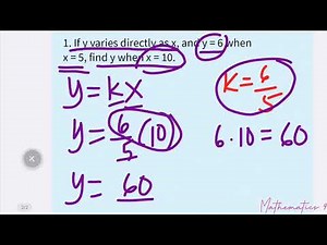 DIRECT VARIATIONS PROBLEM SOLVING