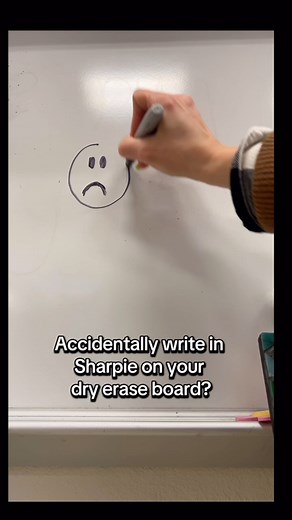 Accidentally use a Sharpie on a white board? This is a hack that took me way too long to figure out. This is the cleanest and simplest way to get Sharpie off of your white board. Sure you could use rubbing alcohol, but do you have that just sitting next to your dry erase board? #whiteboard #hack #teacherhacks #oops #inmyartclass #artteacherlife #teacher | That Art Teacher