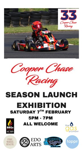 Northern Beaches Gallery on Instagram: "None of us know how this happened, we still insist we added a photograph not a video. Join us for opening night 7th of February - all welcome! Cooper Ottaway is from Cromer on Sydney’s Northern Beaches. He has a keen focus and passion for motorsport and has been karting for 3 years. He is a current driver of the Topgun Racing Team in Sydney. Cooper competes in Karting Australia race events in the Cadet 9 Division (6 years - 9 years old). In the 2025 season