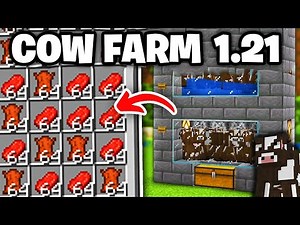 Minecraft Automatic Cow Farm Tutorial - How to Build the Best Cow Farm in Minecraft 1.21