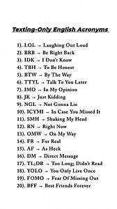 3.2K views · 23 reactions | Texting-Only English Acronyms. | English Academy | Facebook