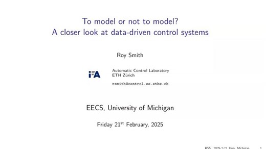 To Model or Not to Model? A Closer Look at Data-driven Control Systems by Smith