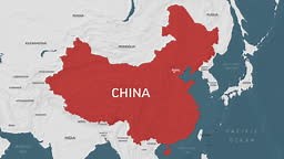 China Map. Zoom on World Map. Animated Vector Map of the China. 4K...
