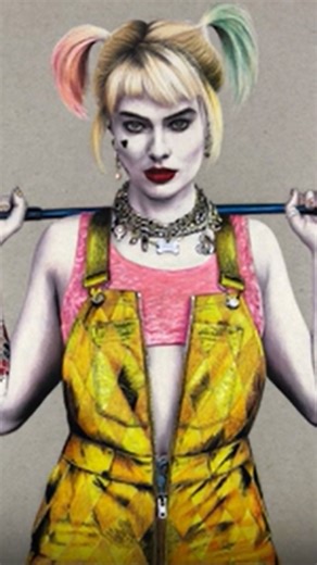 Harley Quinn artwork bursting with chaos and vibrant color