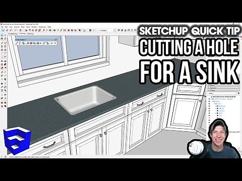 Cutting Holes IN COUNTERS for Sinks in SketchUp - One Easy Way