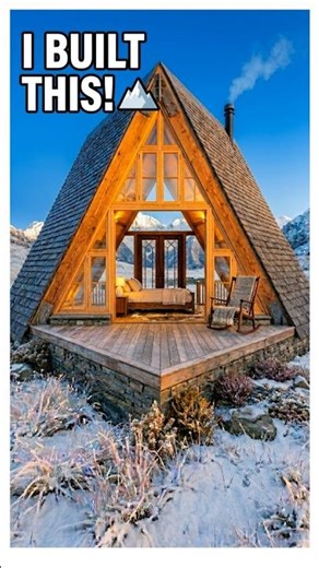 Satisfying A-Frame Construction: Start to Finish 🪵✨ #architecture #construction #dreamhouse
