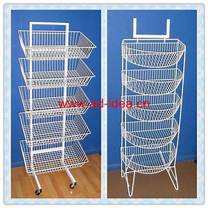 [Hot Item] Wire Matel Display Stand/Multi Layers Advertising Stand/Metal Wire Basket/Free Standing Display Shelf