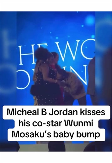 Michael B Jordan kisses baby bump. Michael B Jordan Wunmi Mosaku pregnant. Who is Wunmi Mosaku pregnant 2026. Michael B Jordan co-star baby bump. Wunmi Mosaku pregnancy celebrity news. Michael B Jordan sweet moment 2026. #MichaelBJordan #WunmiMosaku #CelebNews #BabyBump​​​​​​​​​​​​​​​​