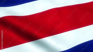 flag of costa rica costa rican flag waving in the wind loop