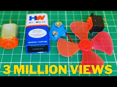 How to Make Mini DC Motor FAN with 9 Volts Battery | Mr Doer tech