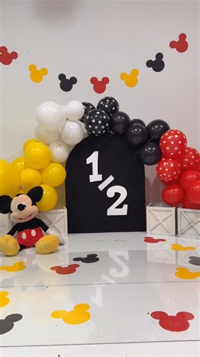 Valerie Vizcarra on Instagram: "Half birthday cakesmash!!! How stinking cute is this 6 month old Mickey Mouse Please book on the website www.capturedbyvalvizcarra.com #maderaphotographer #maderacalifornia #centralvalleyphotographer"