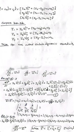 Euler's dynamical equations describe the rotational motion of a rigid body around a fixed point #msc