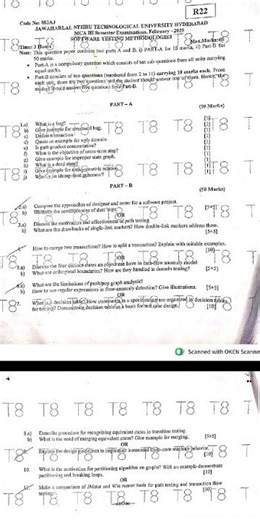 MCA Software Testing Methodology PYQs |#exam #mca #importantquestions #r22 #r23 #r19