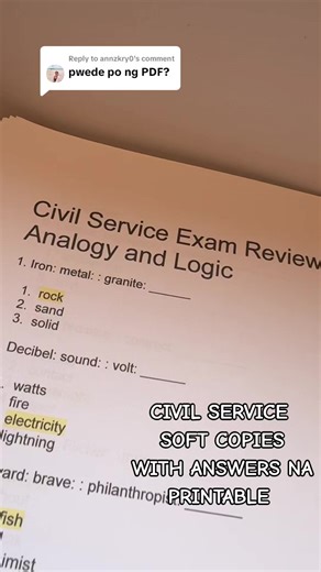 Civil Service Exam Soft Copies with Answers