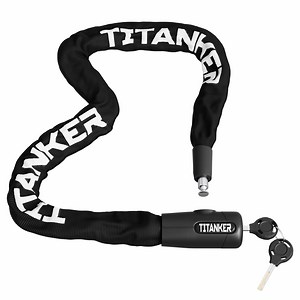 Titanker Bike Chain Lock, Security Anti-Theft Chain Lock for Motorcycle, Bicycle, Door, Gate, Fence, Grill (6mm, 8mm, 10mm Thick Chain) (Black-8mm Chain)